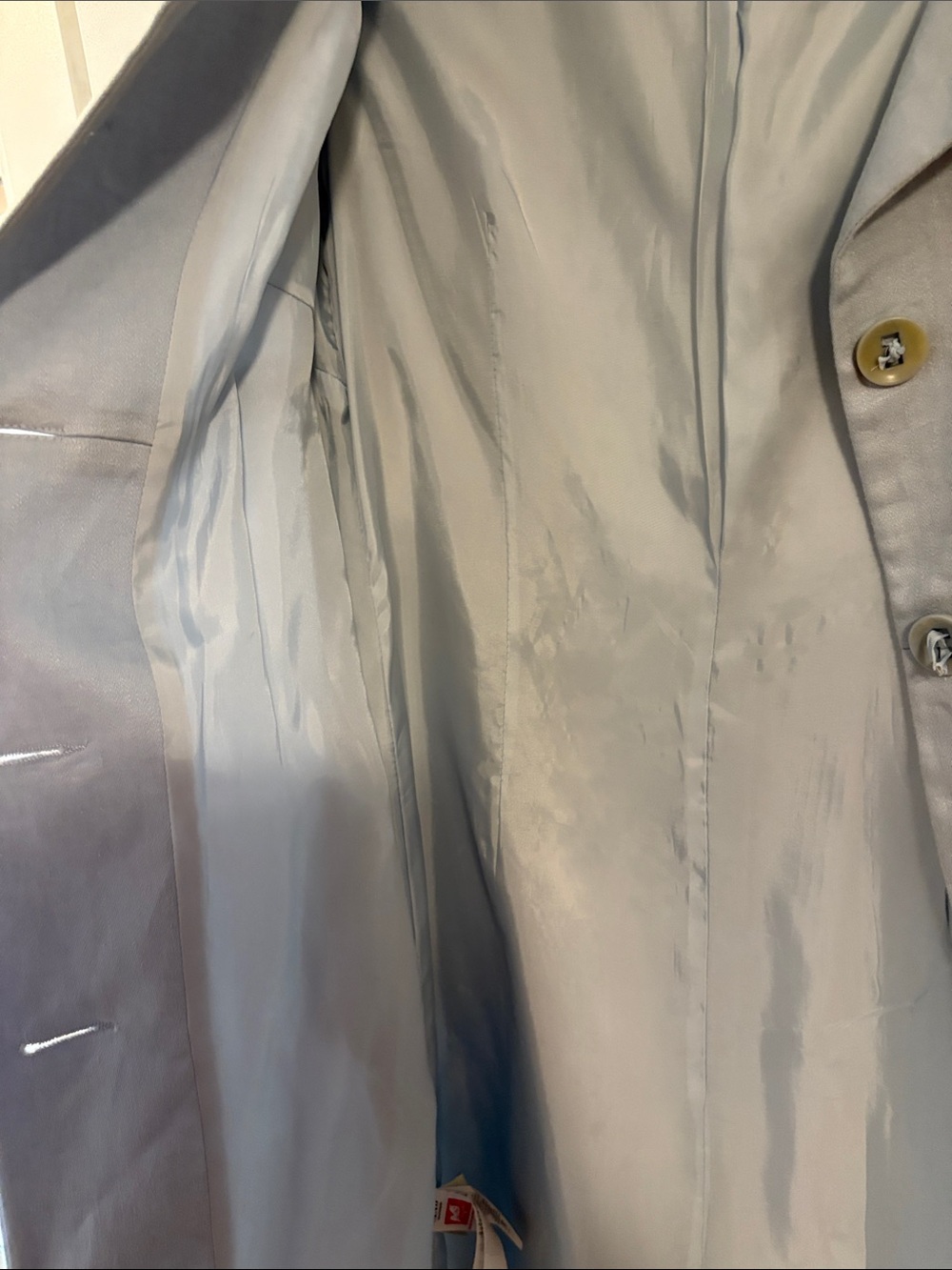 Women's Light Blue Tailored Linen-Blend Blazer Jacket - Picture 4 of 5